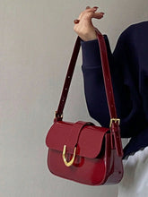 Flap Square Bag Metal Decor Vintage Solid Color Square Shoulder Bag All Match shein